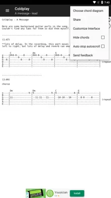 Guitar chords and tabs android App screenshot 2